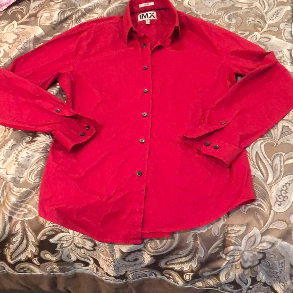 Men’s red long sleeve shirt Express